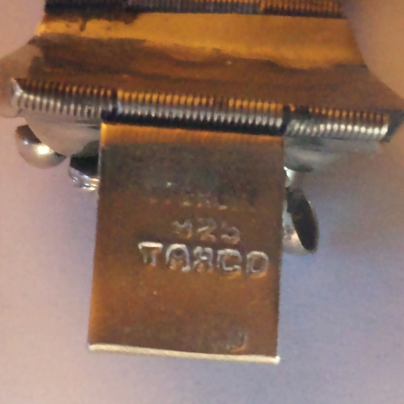 Sterling Silver Aztec Mexico Taxco Multi Link Abalone Shell Vintage Bracelet - Picture 12 of 12